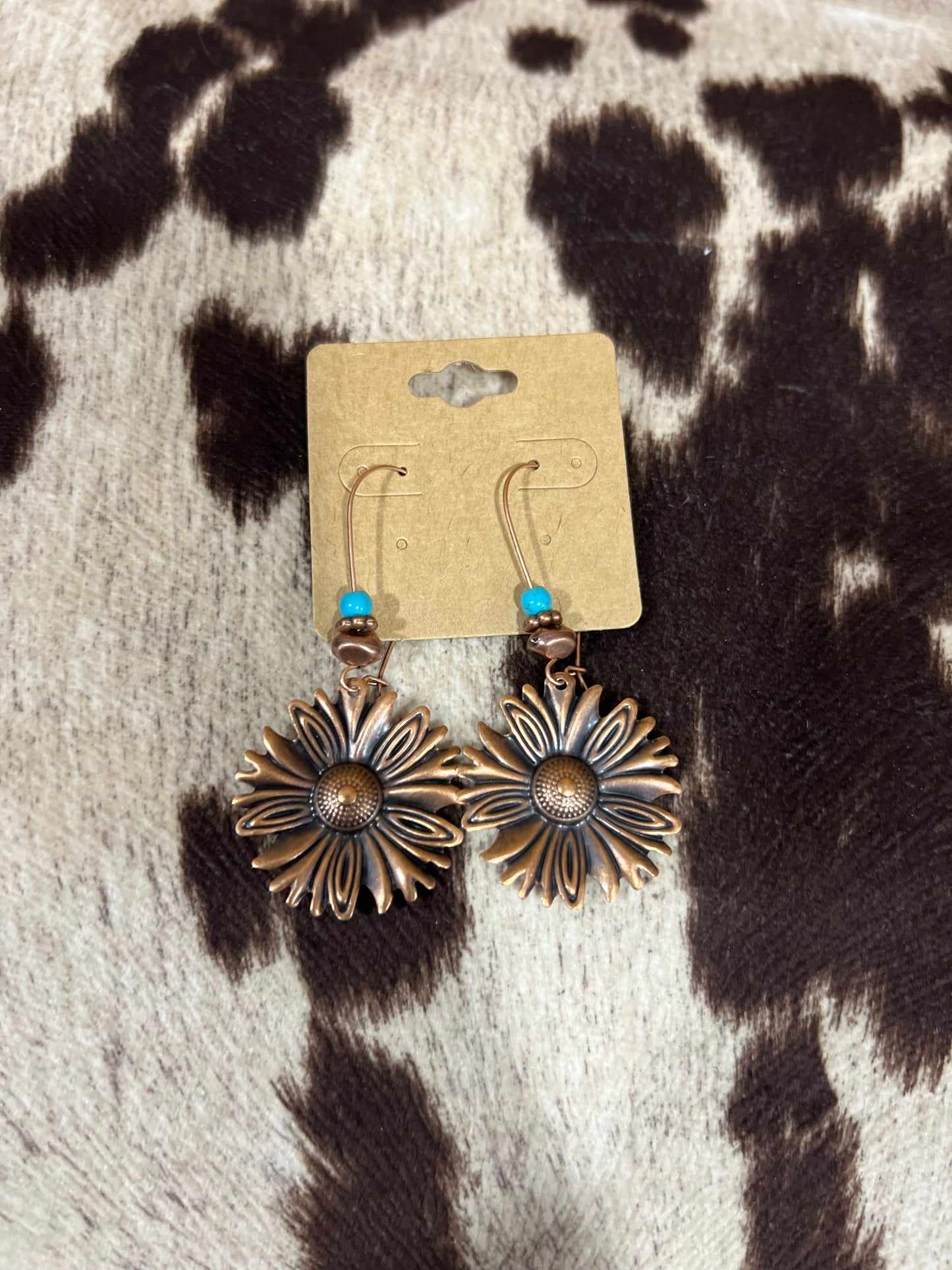 Copper Flower Earrings