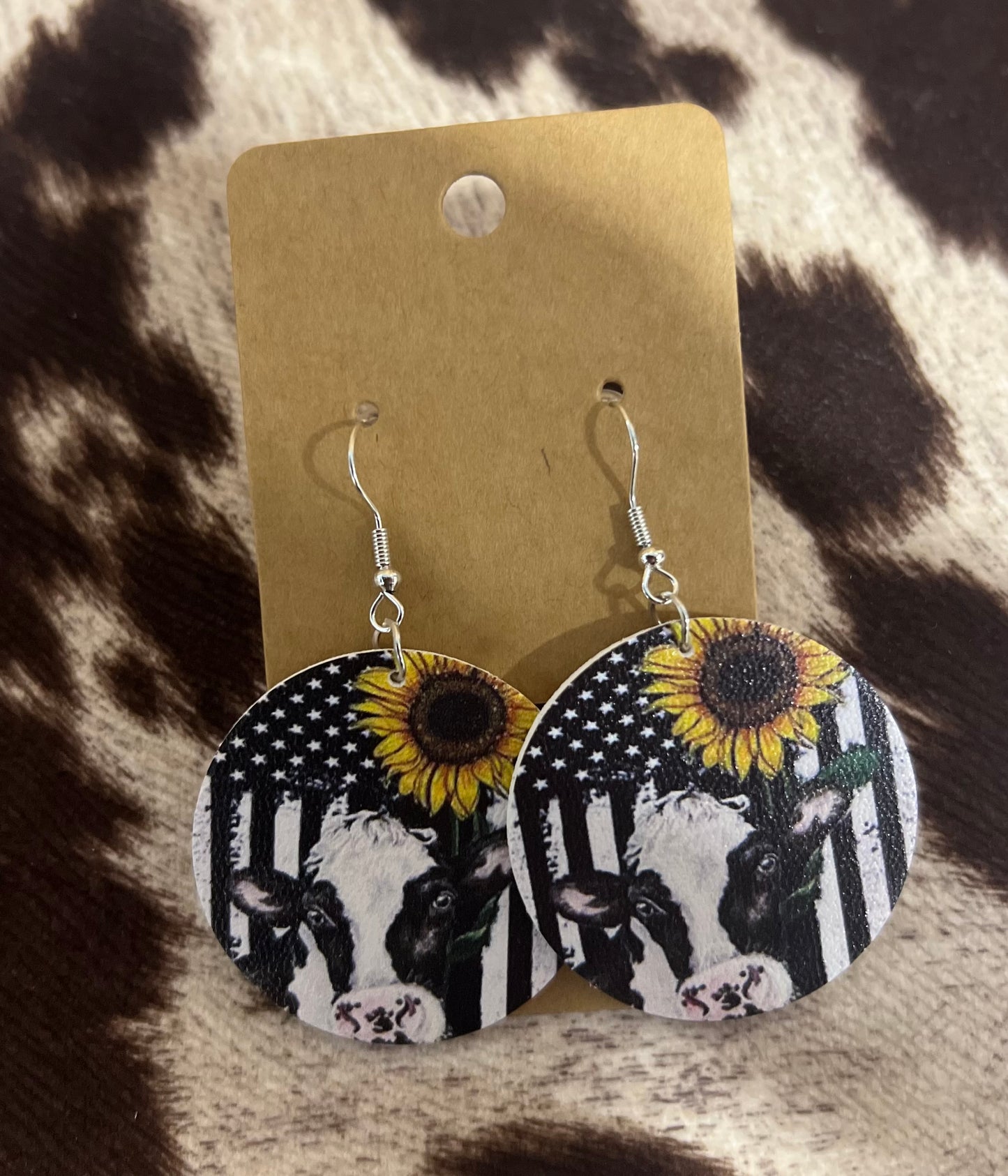Cow Circle Earrings