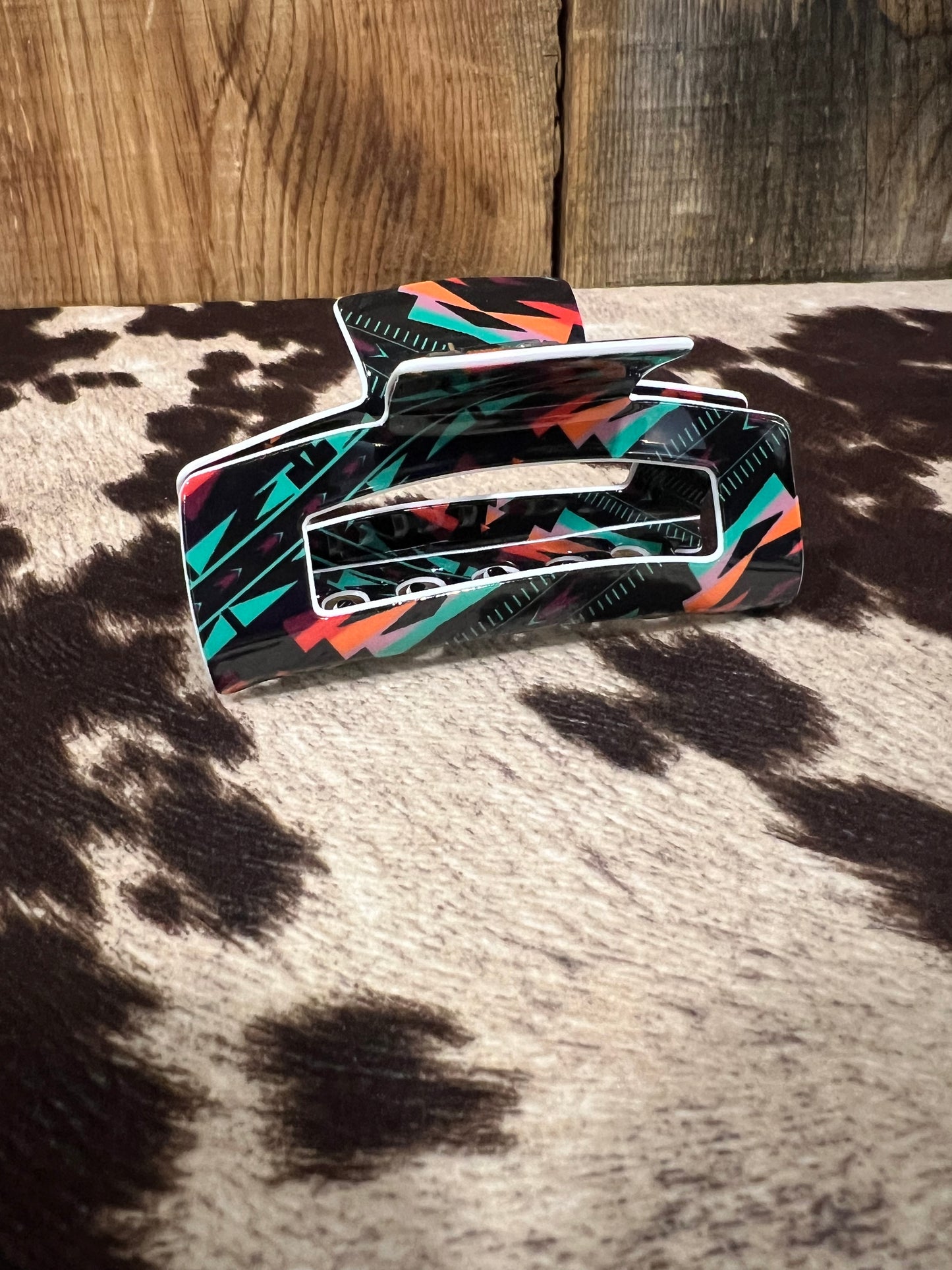 Black Aztec Hair Clip