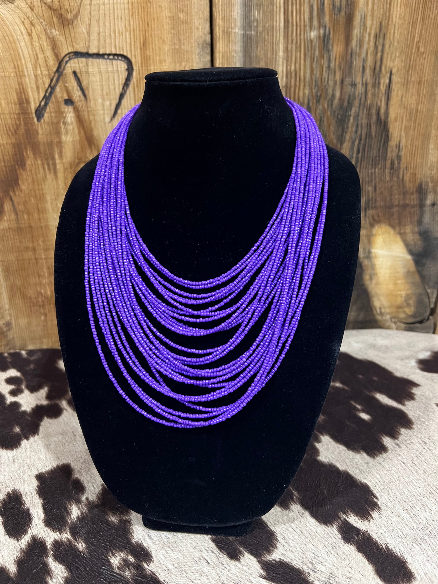Purple Seed Bead Necklace