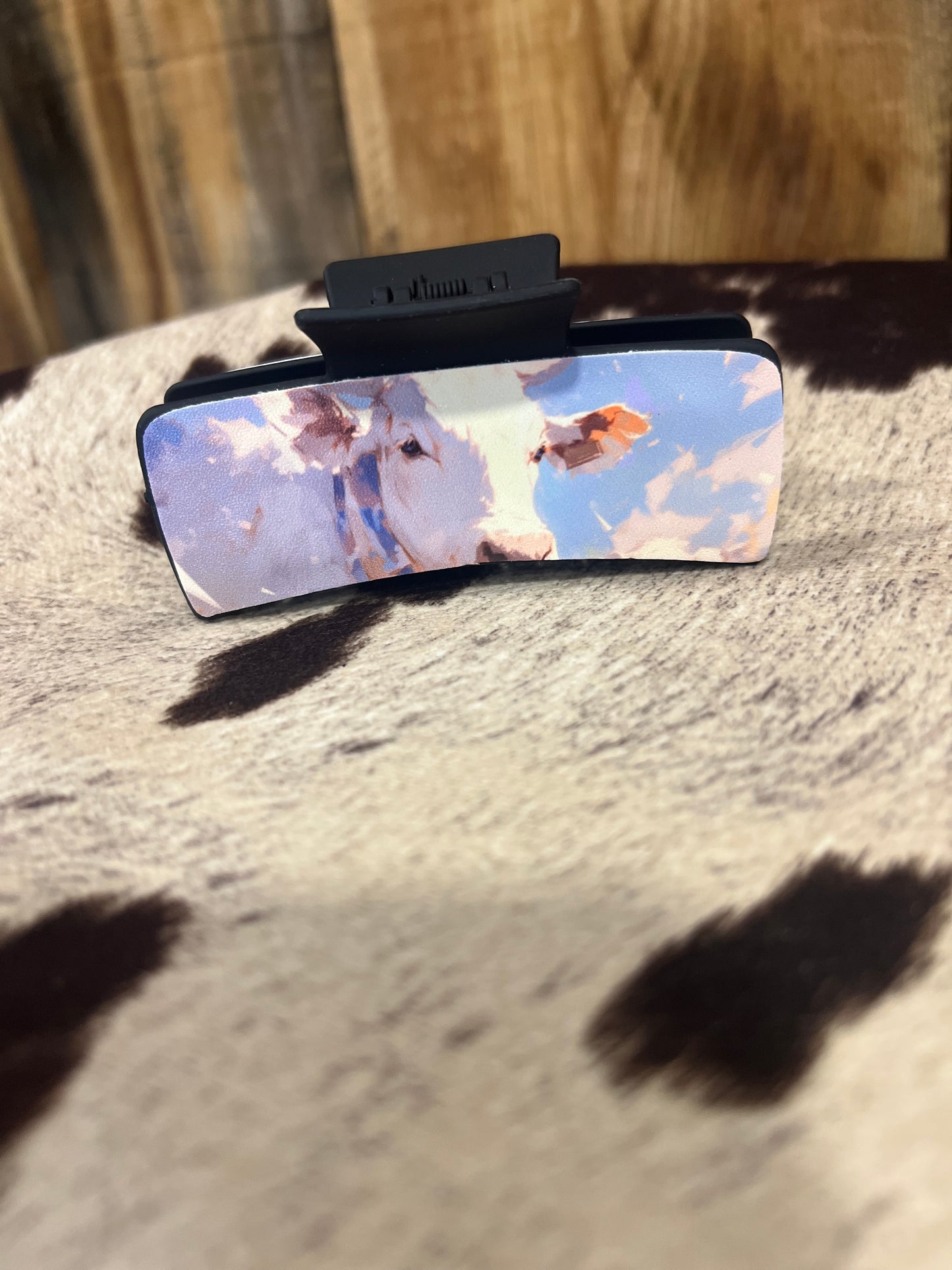 Cow Black Hair Clip