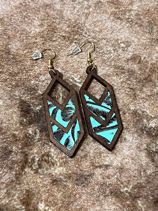 Turquoise Embossed Earrings