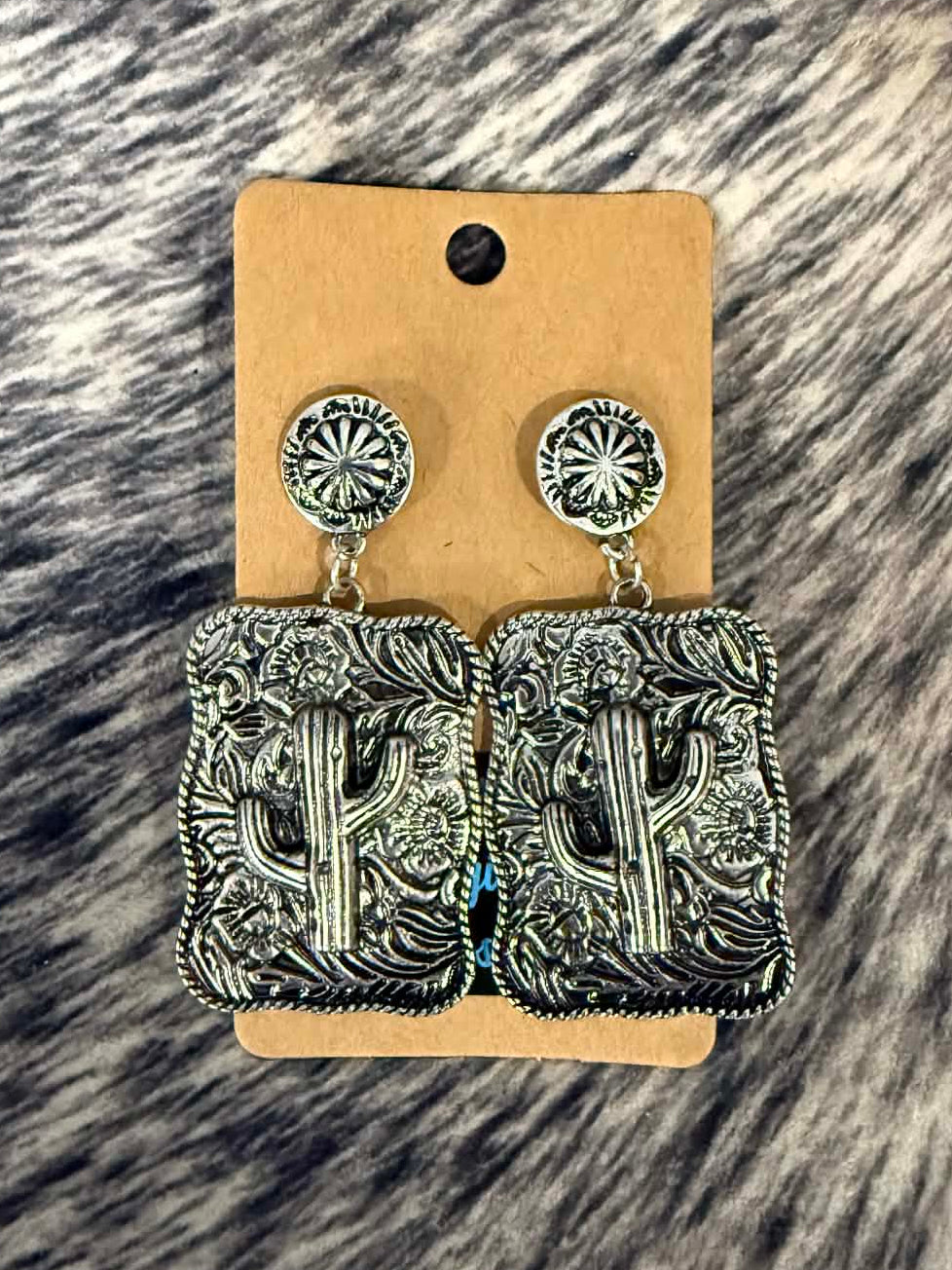 Cactus Concho Stud Earrings