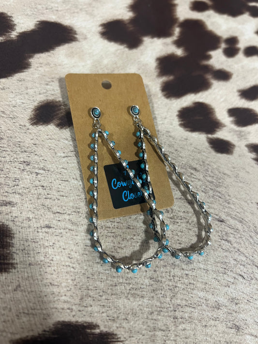 #20 Turquoise Teardrop Hoops