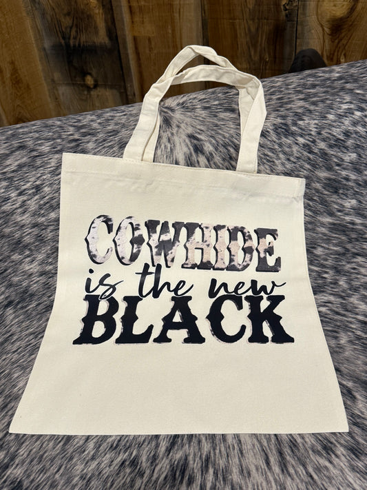 Cowhide is the New Black Canvas Bag