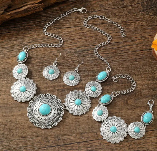Silver & Turquoise Jewelry Set
