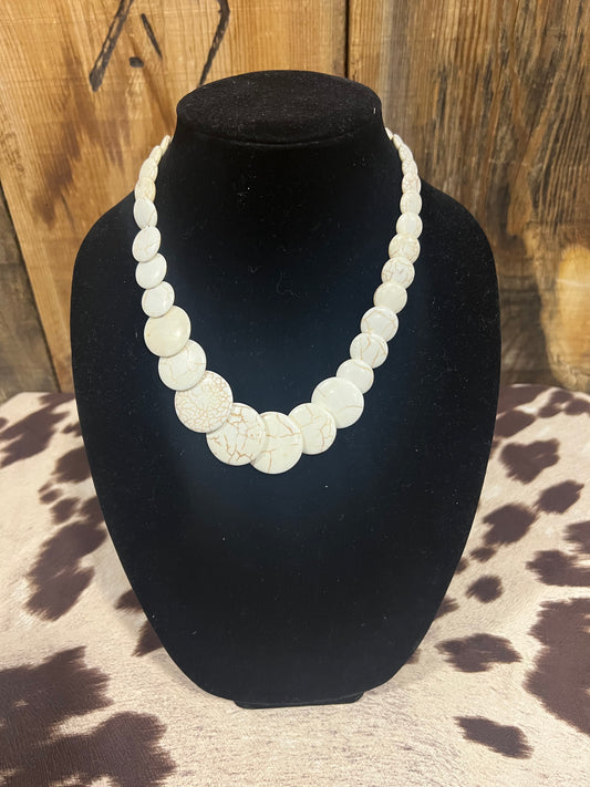 White Saucer Necklace-only 2 left!!