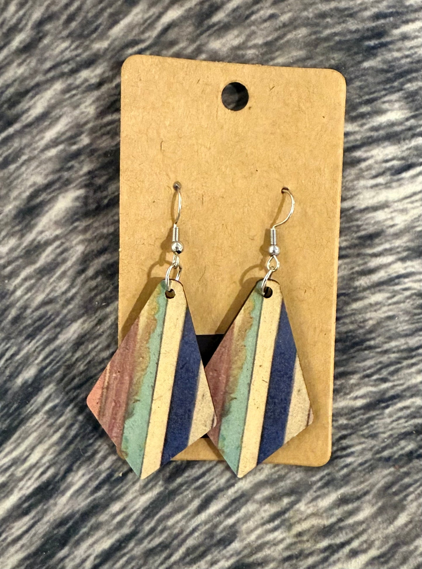 Wood Striped Earrings