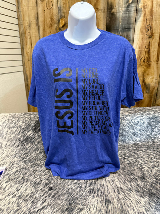 Blue Jesus Is... Tee-Medium