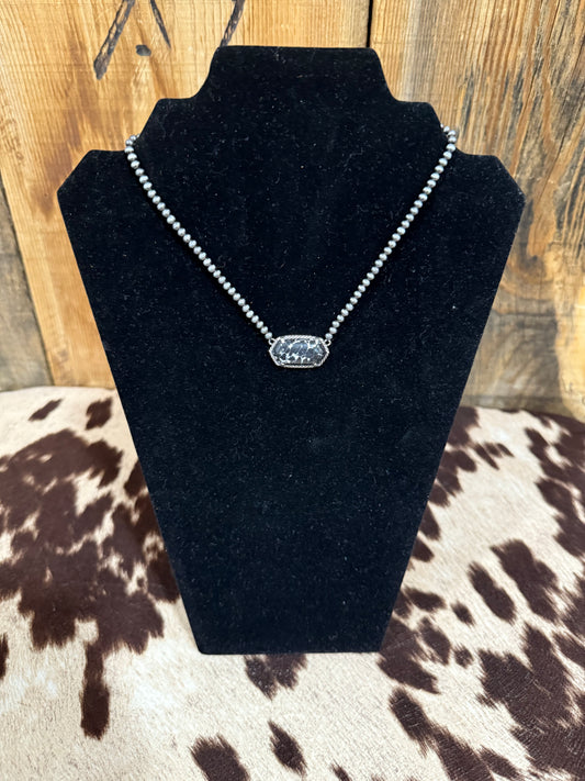 Faux Black Jack Necklace