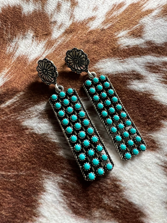 Rectangle Turquoise Earrings