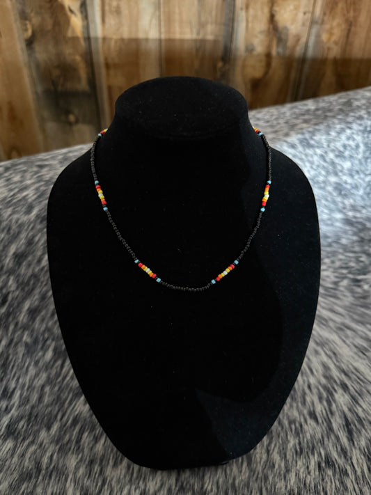 #7 Black Beaded Necklace