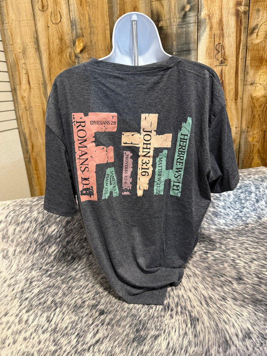 Grey Faith Tee- 2XL