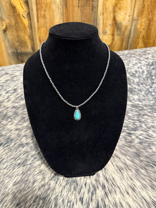 Turquoise Teardrop Necklace