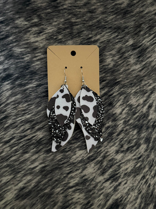 #9 Cow Glitter Earrings
