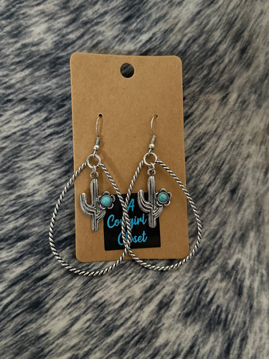 Cactus Rope Teardrop Earrings