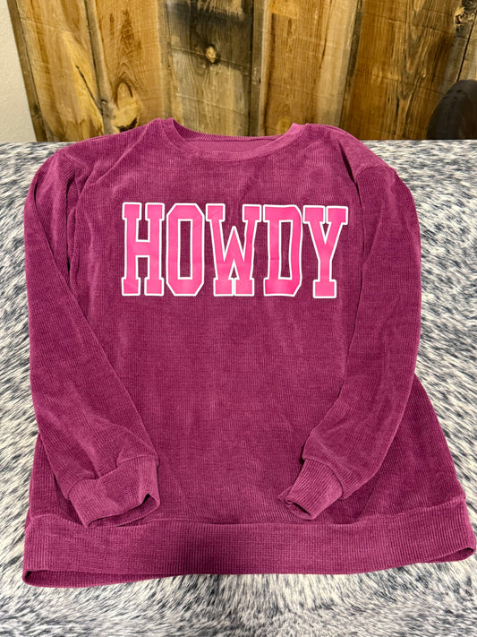 Pink Howdy Sweatshirt-Medium