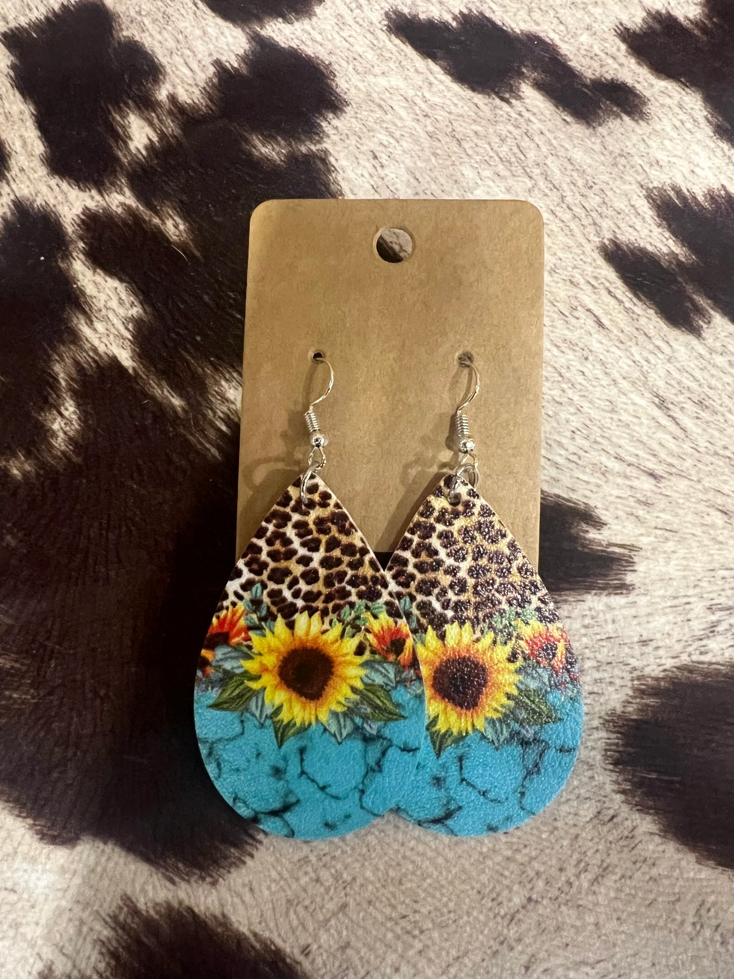 Sunflower Teardrop Earrings