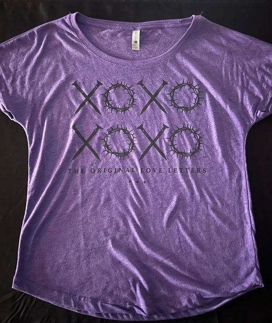 XOXO Purple Dolman Tee