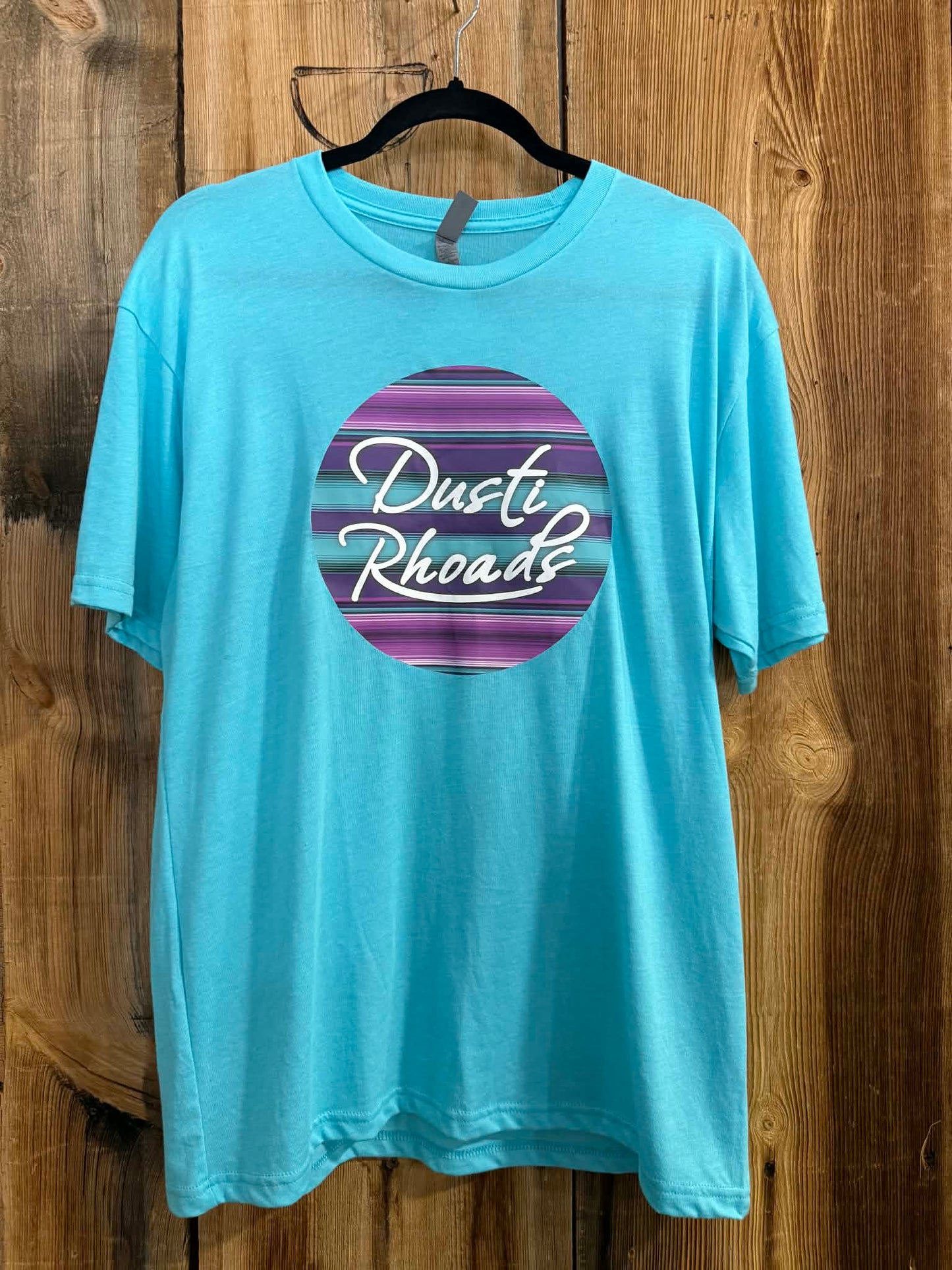 Turquoise Dusti Rhoads Tee-Large Only