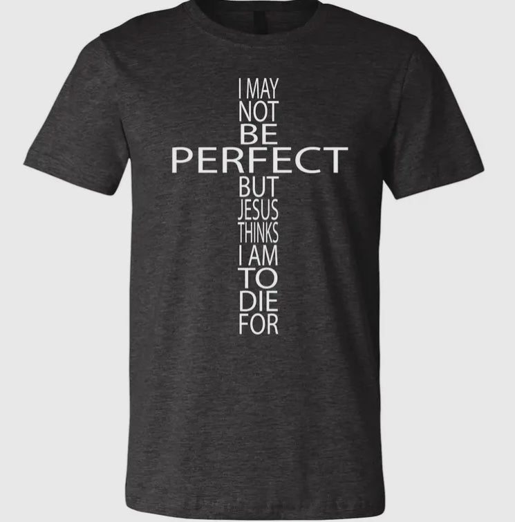 Grey I May Not Be Perfect Tee