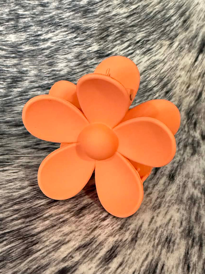 Orange Flower Hair Clip
