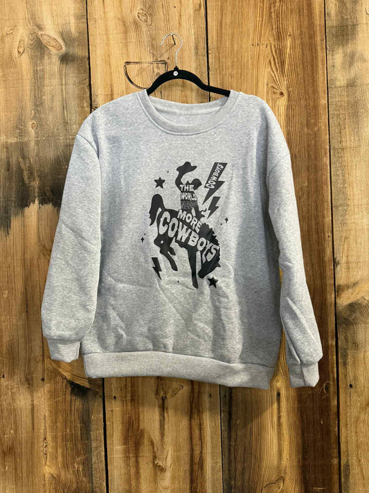 The World Needs More Cowboys Crewneck